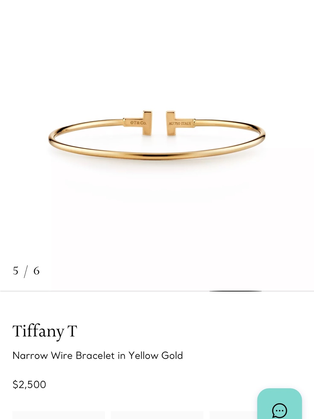 Tiffany & Co. Yellow Gold T Wire Cuff Bracelet (Medium) 18k Yellow Gold - Picture 9 of 9
